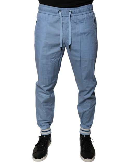 Cotton Drawstring Joggers — Blue