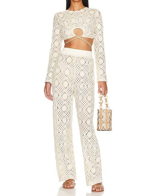 Hira Crochet Pants In Chalk