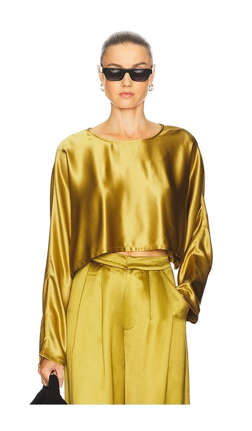 NONchalant Label Emmy Clean Hem Crop Top in Ochre. S also in L