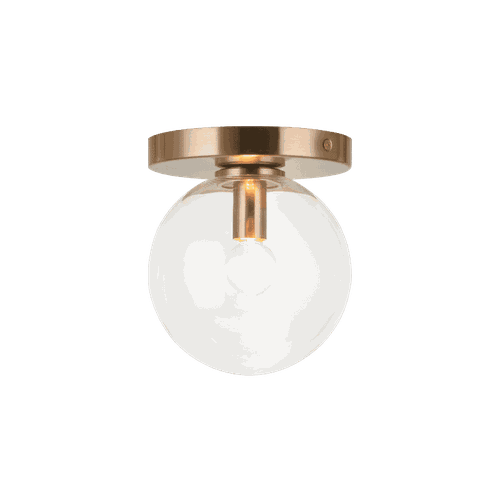 Aged Gold Brass One Light Wall Sconce Ceiling Mount from the Cosmo Collection