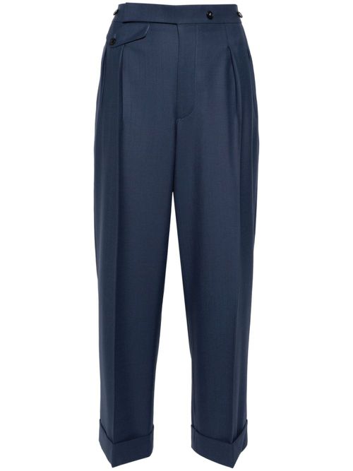 Cropped tailored trousers - Blue