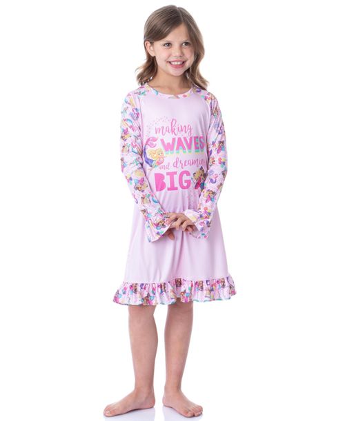 Mattel Girls' Making Waves Dreaming Kids Sleep Pajama Nightgown - Pink