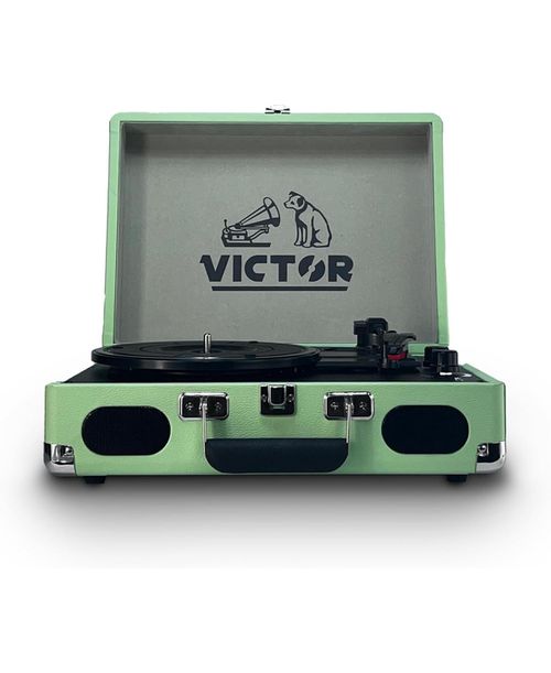 Metro Plus Portable Rechargeable Bluetooth Suitcase Turntable Record Player - Mint - Mint