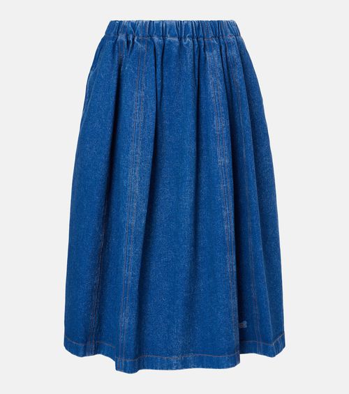Denim midi skirt