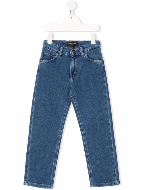Straight-leg organic-cotton jeans - Blue