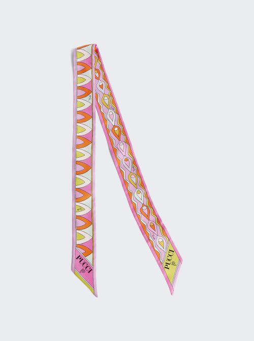 Mixed Print Silk Twill Bandeau Scarf Multicolor