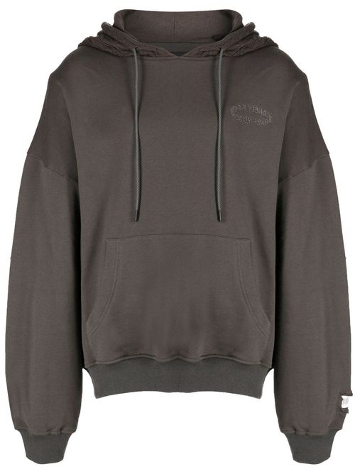 Cable-knit cotton hoodie - Grey