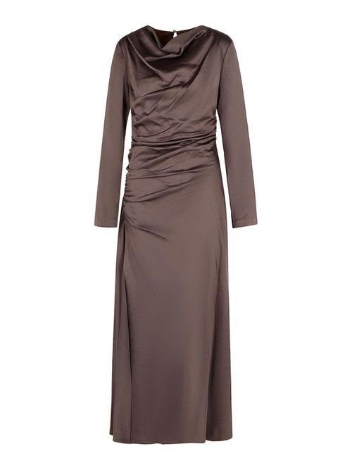 Odessa Dress In Chocolate Acetate Blend