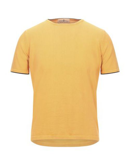 Man Sweater Orange Size 40 Cotton