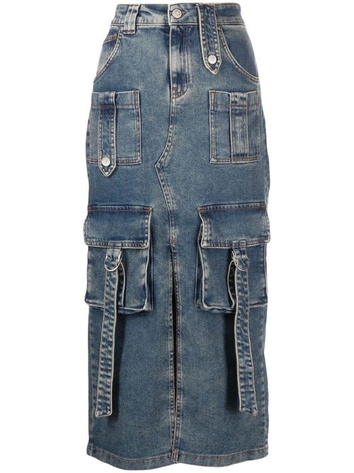 Denim cargo skirt - Blue