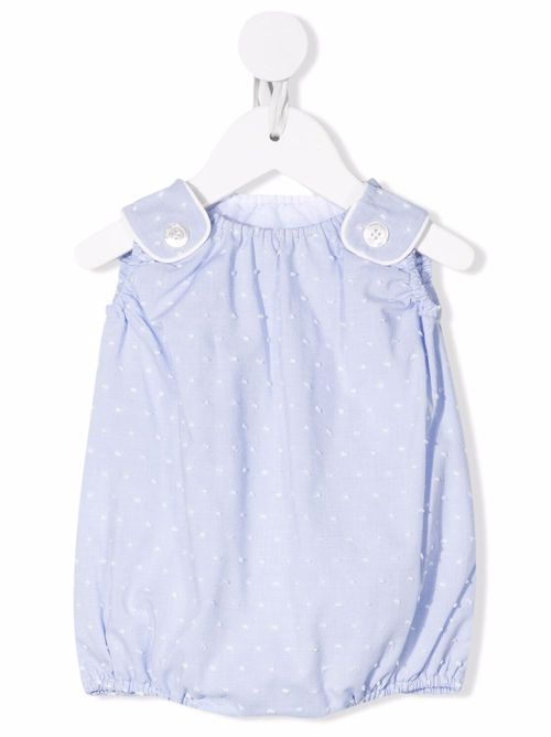 Textured sleeveless romper - Blue
