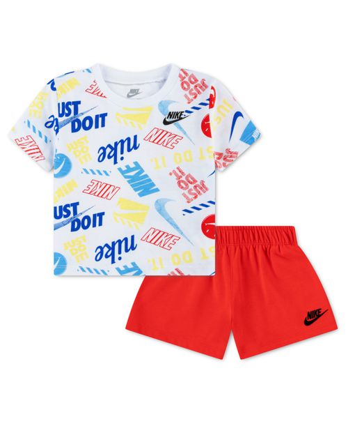 Baby Boys' In The Zone Crewneck T-Shirt and Shorts, 2-Piece Set - Red/White