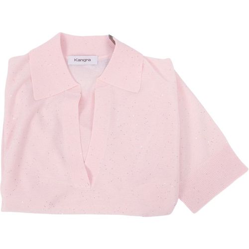 Kangra Cashmere Polo Aperta M.Corta Con Micropaillette
