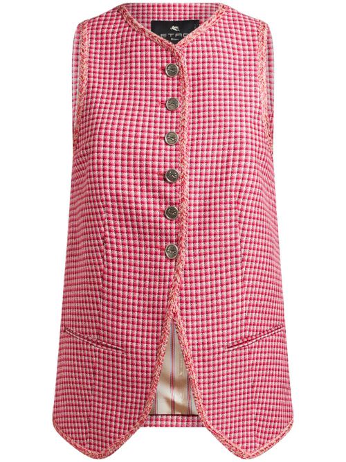 Micro-check waistcoat - Red