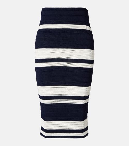 Striped knitted pencil skirt