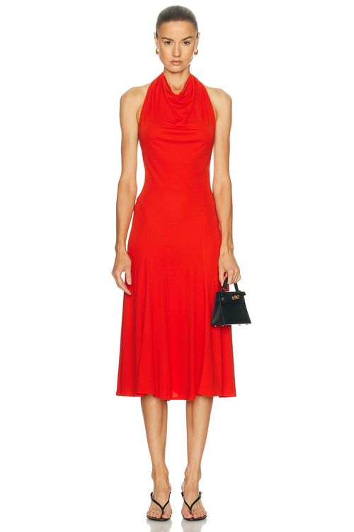 Françoise Sienna Dress in Ferrari - Red. 34 also , 38