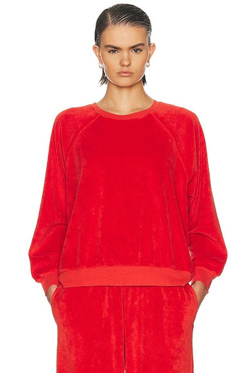 Suzie Kondi Samos Terry Sweatshirt in Cherry - Red. L also in
