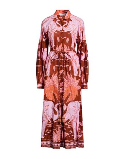 Woman Midi dress Tan Size S Cotton