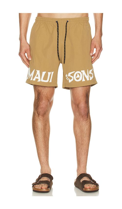 Maui and Sons Stone Swim Trunk in Earth. XL/1X also in S