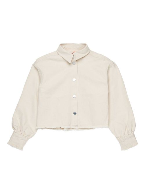 Cropped cotton shirt - White