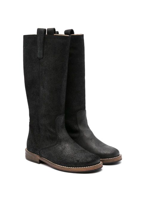 Knee-high suede boots - Black
