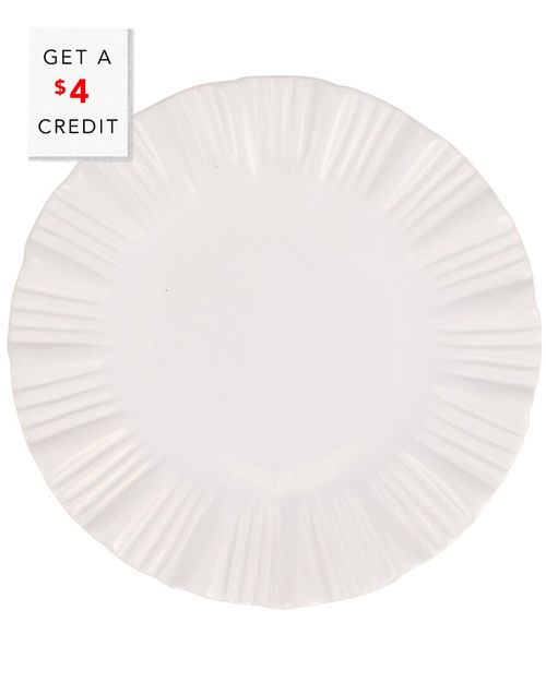 Viva By Bari White European Dinner Plate With $4 Credit