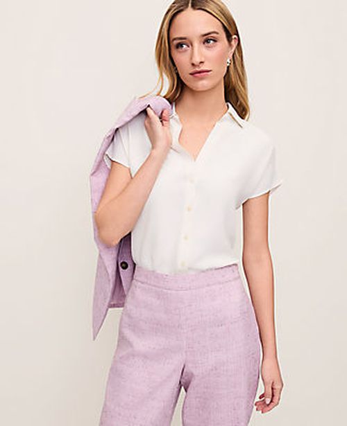 Ann Taylor Split Neck Blouse