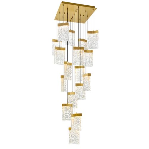 Brass LED Chandelier from the Lava Collection