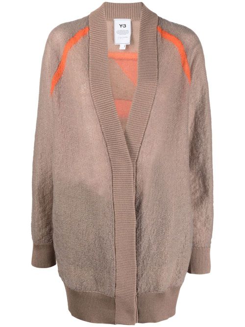 Logo-jacquard cardigan - Neutrals