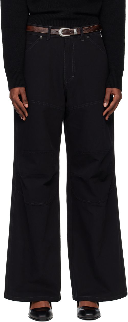 Black Oversized Wide-Leg Denim Jeans