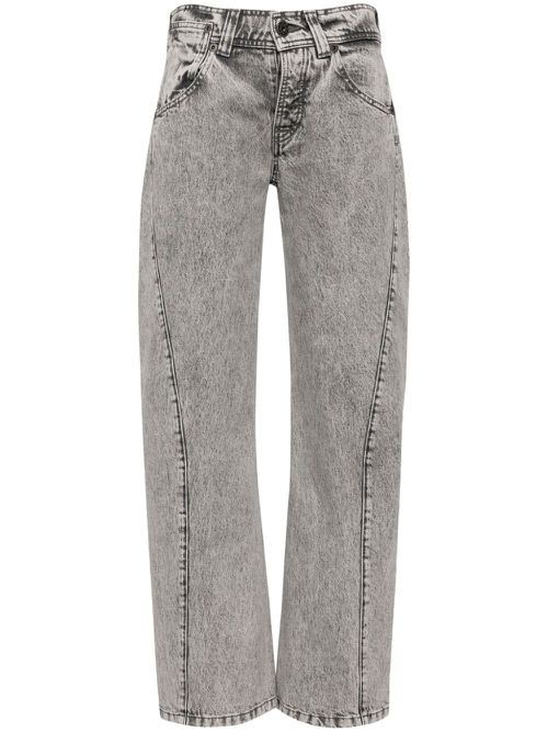 Low-rise crooked-seam jeans - Grey