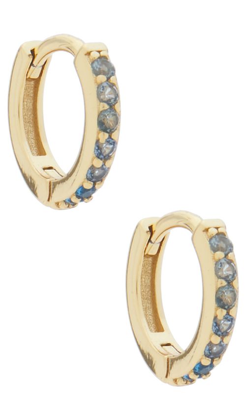 SHASHI Micro Teeny Tiny Pave Huggie in Blue
