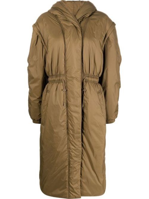 Padded hooded long coat