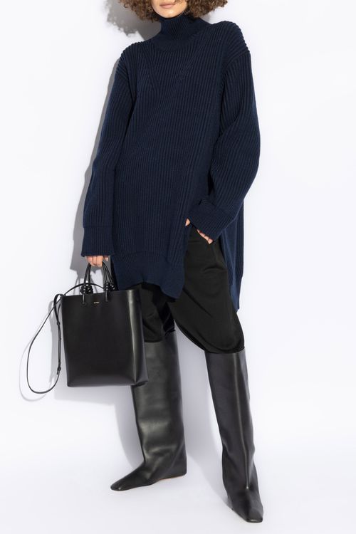 Woolen Turtleneck, Women's, Navy Blue