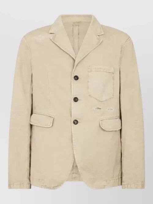Dsquared2 - jacket distressed detailing front pockets notched lape