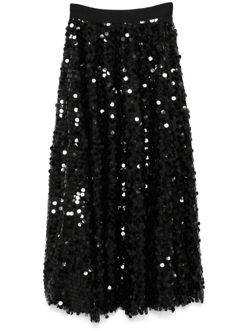 Sequinned midi skirt - Black