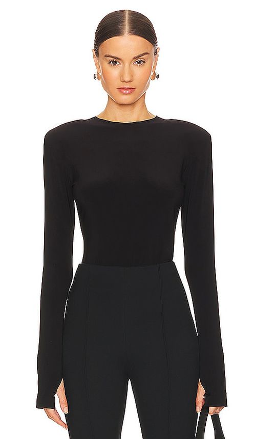Norma Kamali Shoulder Pad Top in Black. -  S also in L