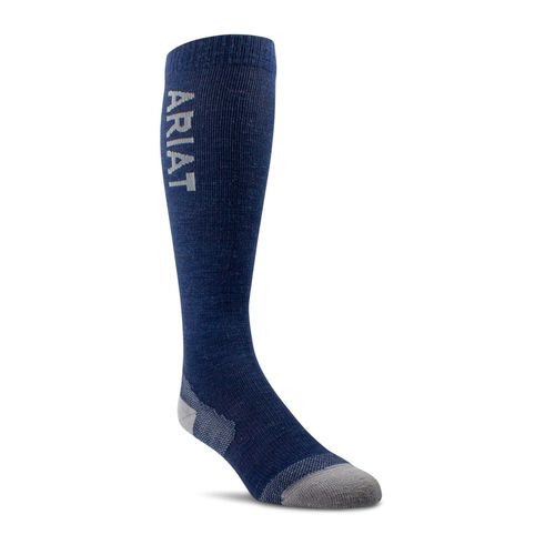 Men's TEK Thaw Merino Socks in Navy Heather Grey, Size Medium/Large
