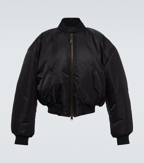 Padded nylon bomber jacket