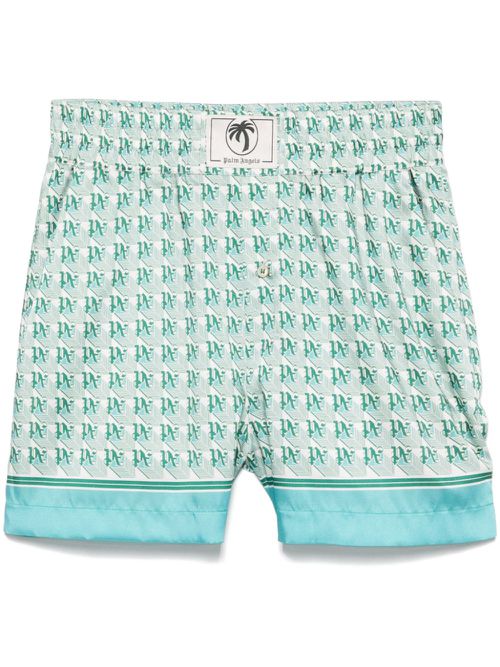 Monogram-print shorts - Green