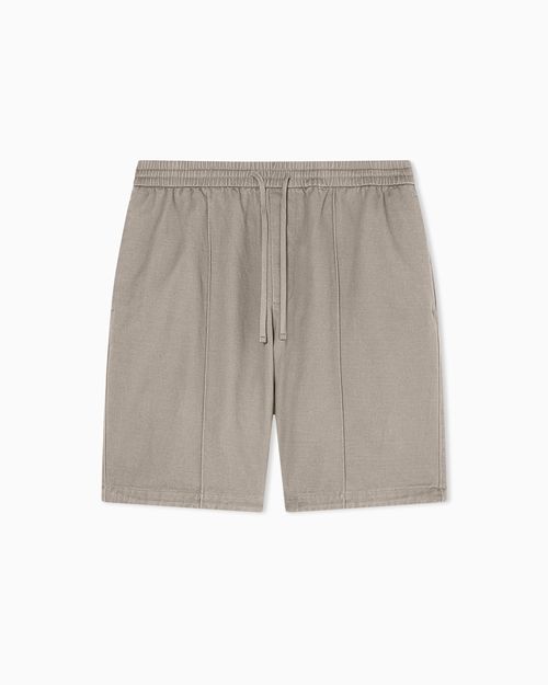 Cotton twill drawstring Bermuda shorts