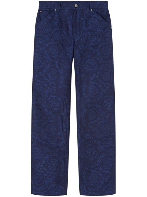 Baroque-pattern trousers - Blue