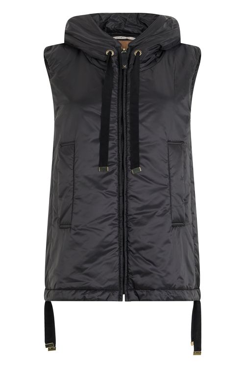 Max Mara Padded Hooded Vest Gilet with Adjustable Side Laces