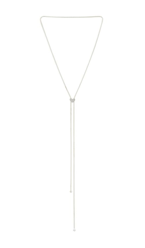 Loren Stewart Heart Bolo Necklace in Metallic Silver