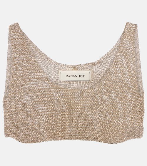 Knitted lamé bra top