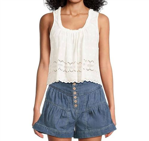 Marina Eyelet Tank In Clean Ivory