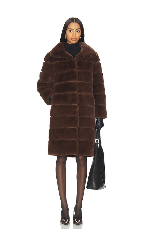 Generation Love Christie Faux Fur Coat in Brown. - XL also in L, M