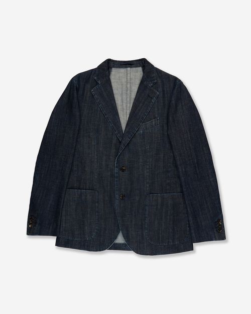 Slim fit Japanese denim jacket dark blue