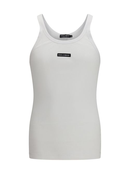 Ribbed Cotton Tank Top — White