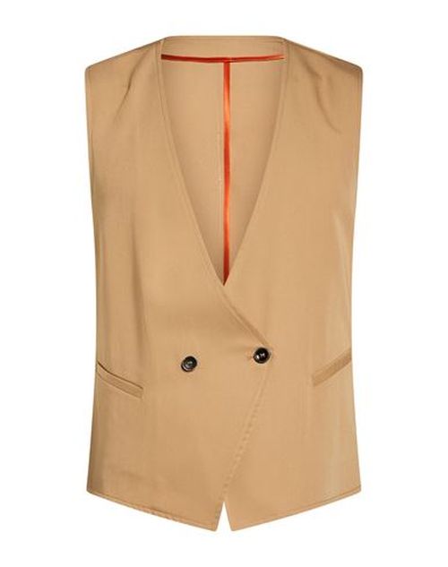Man Tailored Vest Sand Size 38 Polyester, Viscose, Elastane